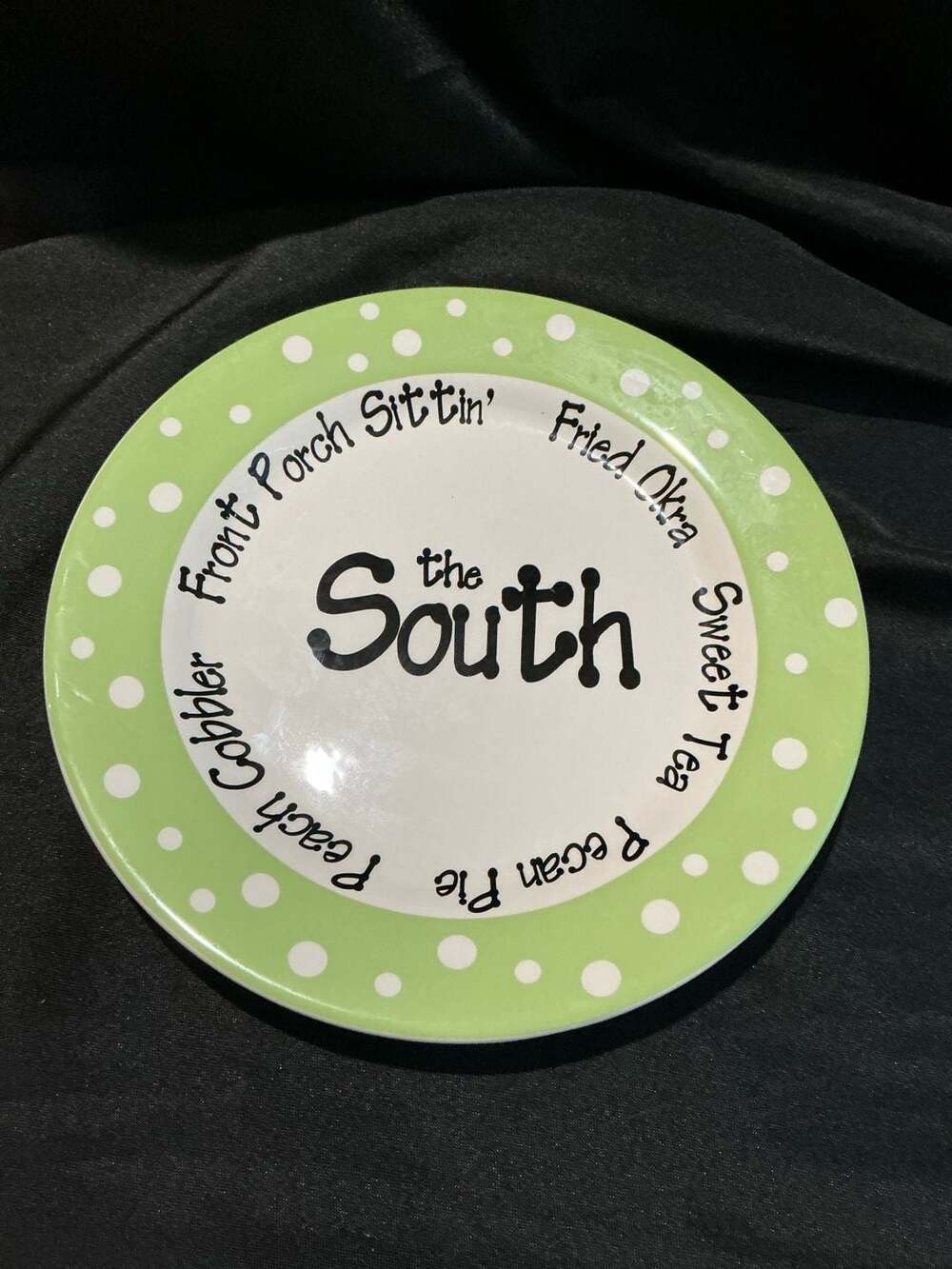Crocodile Lyle The South Decorative Plate Green Polka Dot